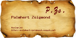 Palmhert Zsigmond névjegykártya